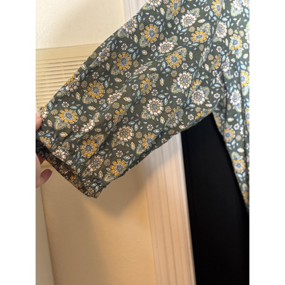 Croft & Barrow Floral Top Tee Shirt 3/4 Sleeve Forest Fairy 2X plus 100% cotton - Picture 3 of 7